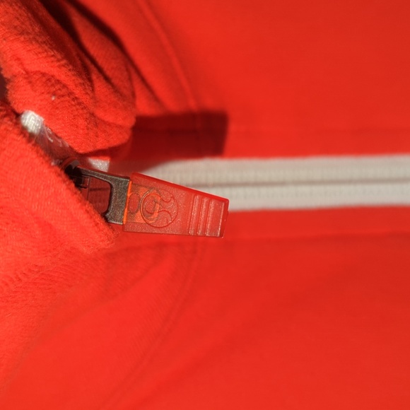Lululemon Men's Size L Vintage Orange With White Trim Long Sleeve Half Zip - Picture 2 of 6
